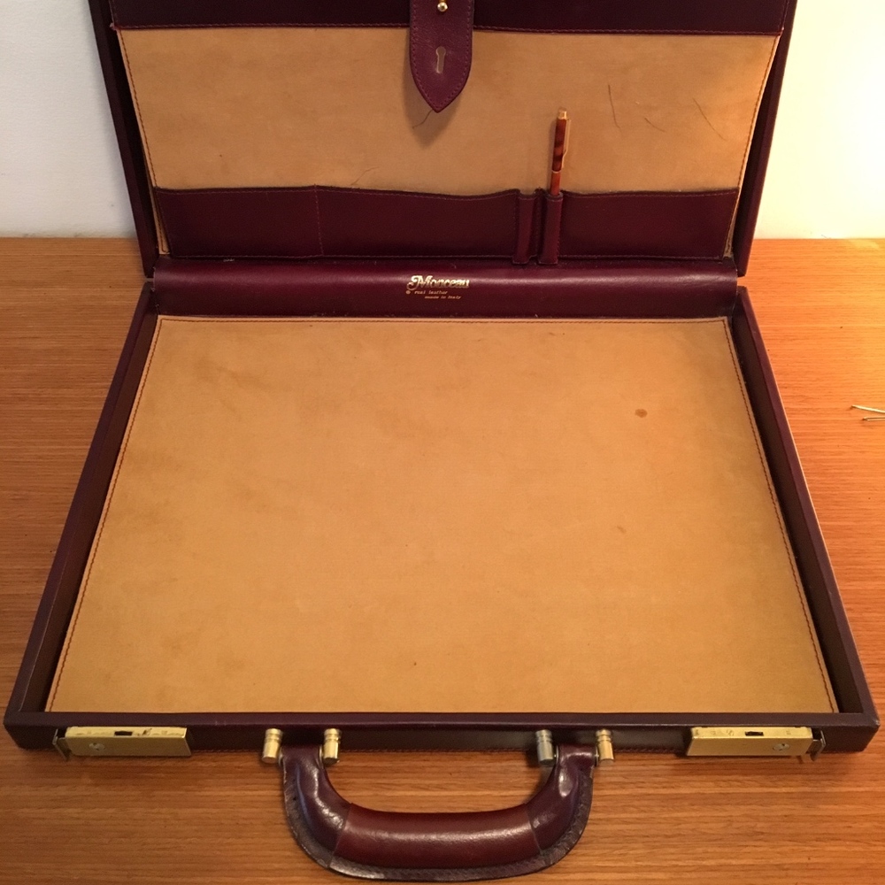 Vintage Burgundy leather briefcase